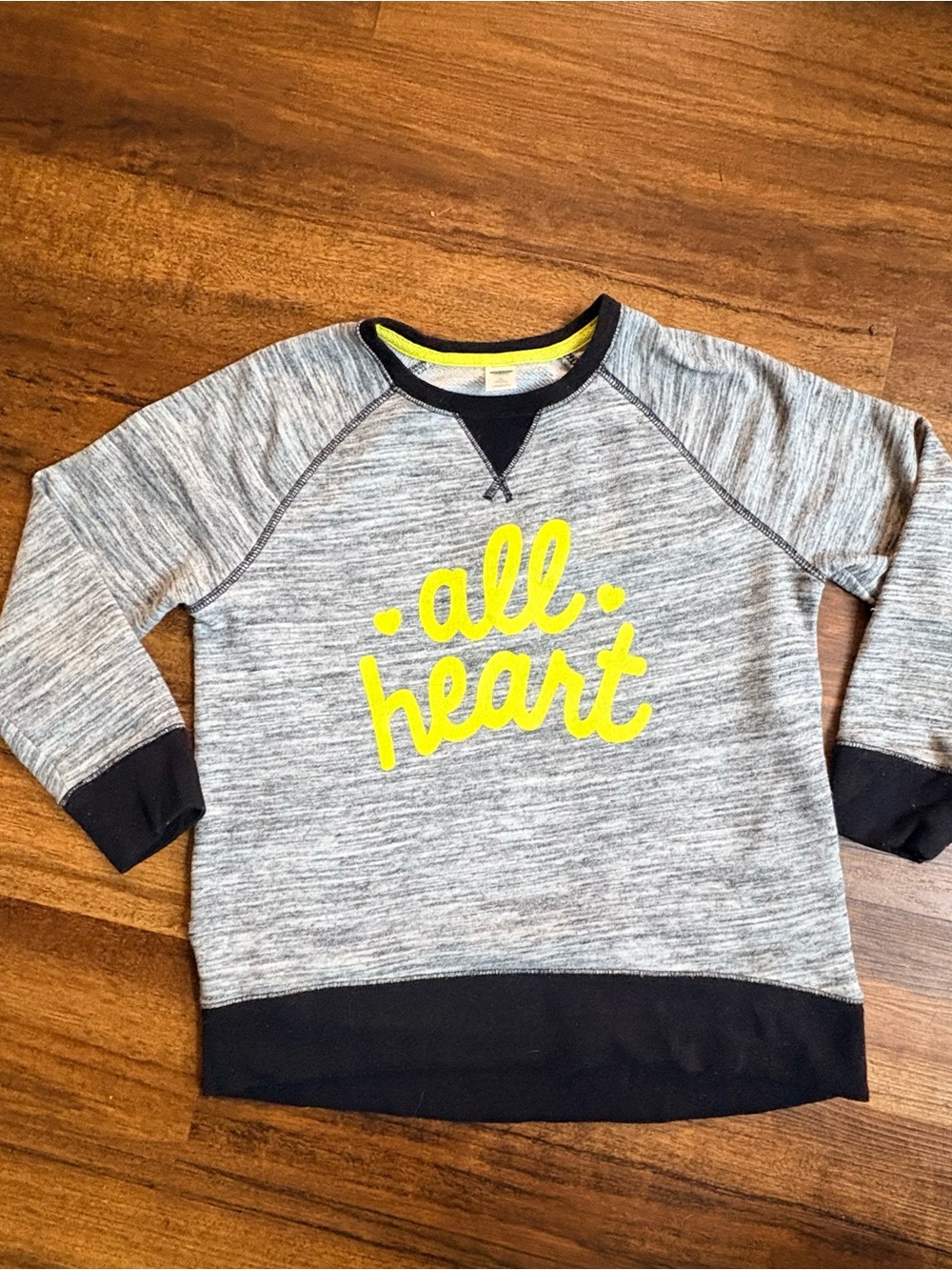 Old Navy Girls All Heart French Terry Raglan Sweatshirt Gray M 8